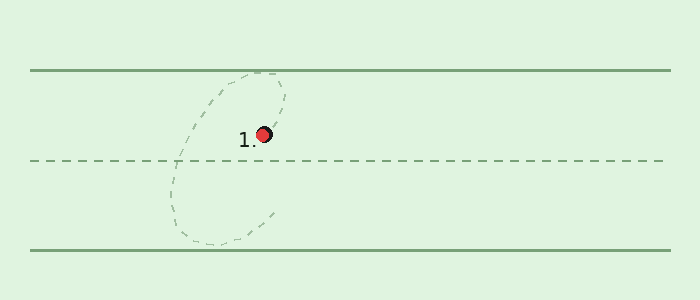 Animation showing how to write a cursive capital C and lowercase c with stroke order