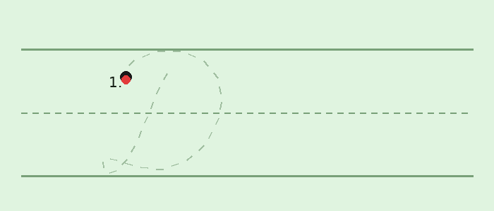 Animation showing how to write a cursive capital D and lowercase d with stroke order