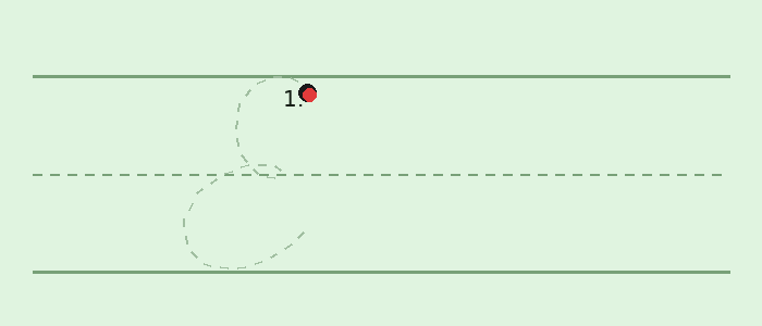 Animation showing how to write a cursive capital E and lowercase e with stroke order
