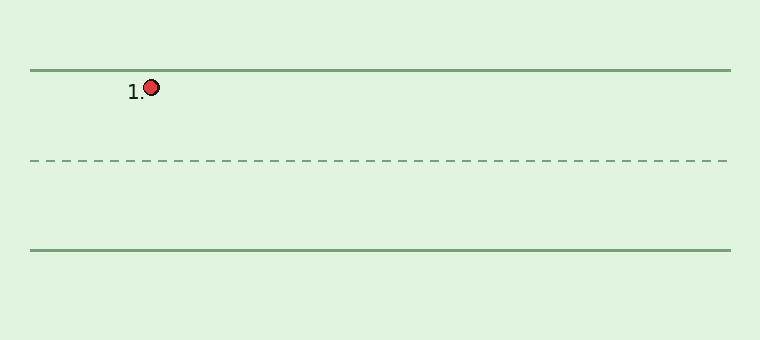 Animation showing how to write a cursive capital M and lowercase m with stroke order